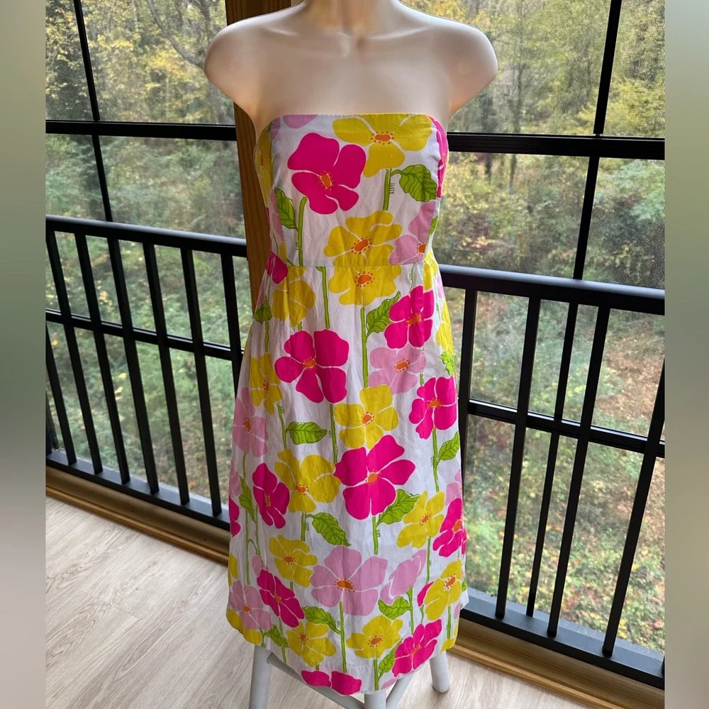 Vintage Lilly Pulitzer Sabrina Sweet Sally Print Flowered Sundress Tie-Back ~ 8 - Picture 13 of 13
